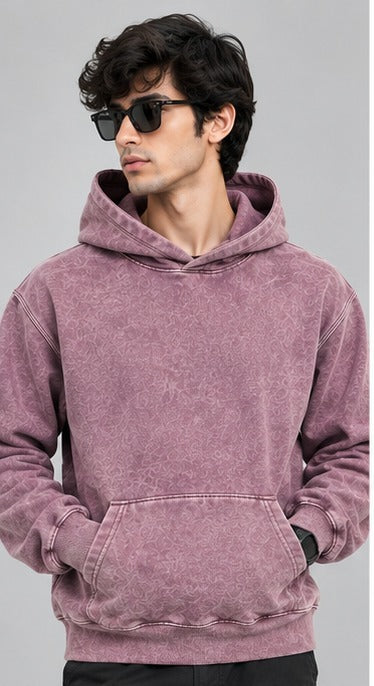 Men’s Acid Wash Fleece Pullover Hoodie