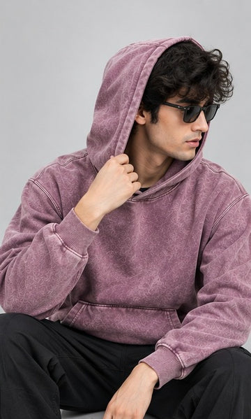 Men’s Acid Wash Fleece Pullover Hoodie