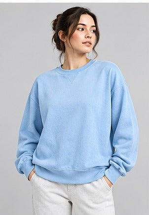 Women's Fleece Crewneck Causal Pullover